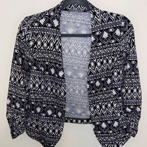 Charlotte Ruse Aztec Cropped Jacket with Scrunched Sleeves